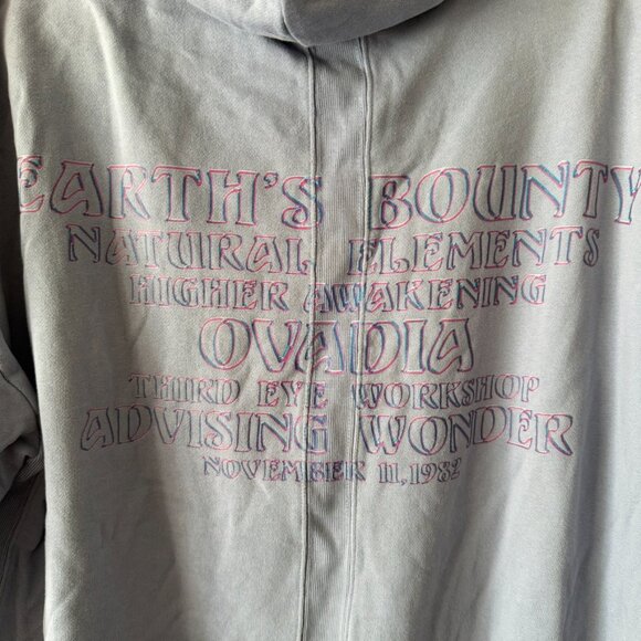 Ovadia & Sons Earth’s Bounty Graphic Hoodie Blue L - Picture 3 of 4